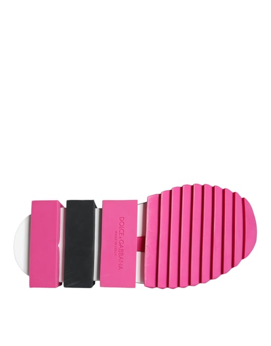 Dolce & Gabbana Roze Zwart Kristal Dames Sneakers Schoenen - Image 6