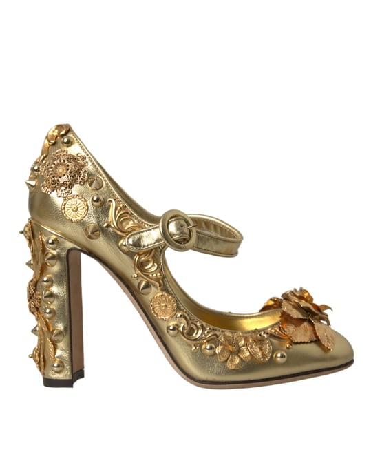 Gouden Mary Jane Pumps Hoge Hakkenstijl - Image 1