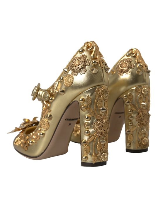 Gouden Mary Jane Pumps Hoge Hakkenstijl - Image 4
