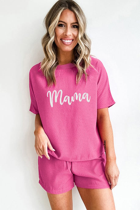 Mama Waffle Knit Loungewear Set - Image 5