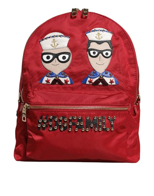 Rode #DGFAMILY VULCANO Versierde Rugzak Tasche - Image 1