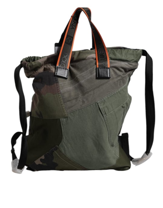 Military Green Patchwork Rucksack Backpack Bag - Image 2