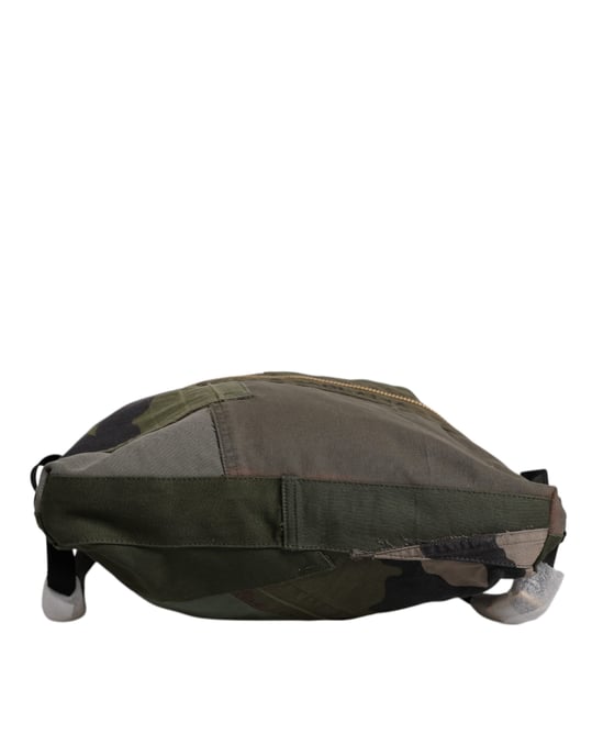 Military Green Patchwork Rucksack Backpack Bag - Image 3