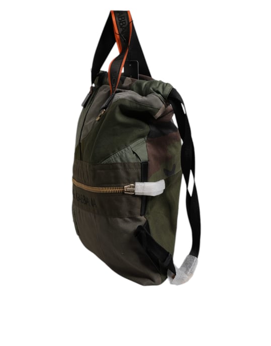 Militärgrön Patchwork Rucksack Ryggsäck Väska - Image 3