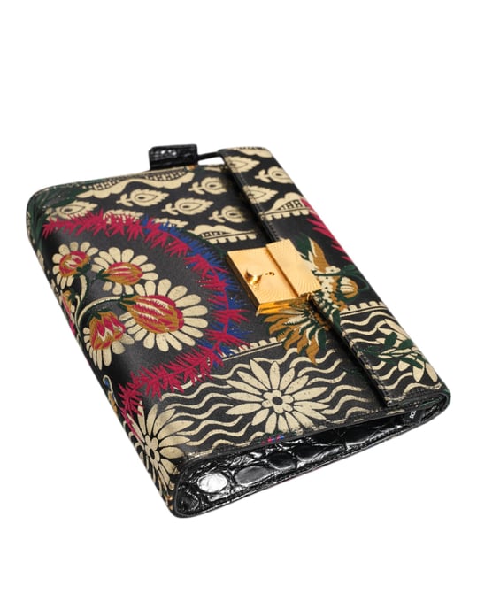 Multicolor Jacquard Floral Document Briefcase Bag - Image 4