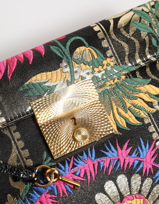 Multicolor Jacquard Floral Document Briefcase Bag - Image 5