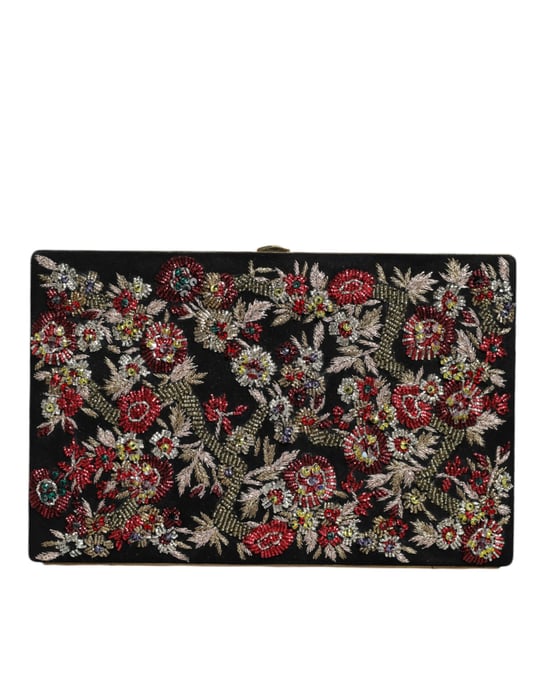 Flerfärgad Blomster Guldrahm Clutch Kvällsväska - Image 2