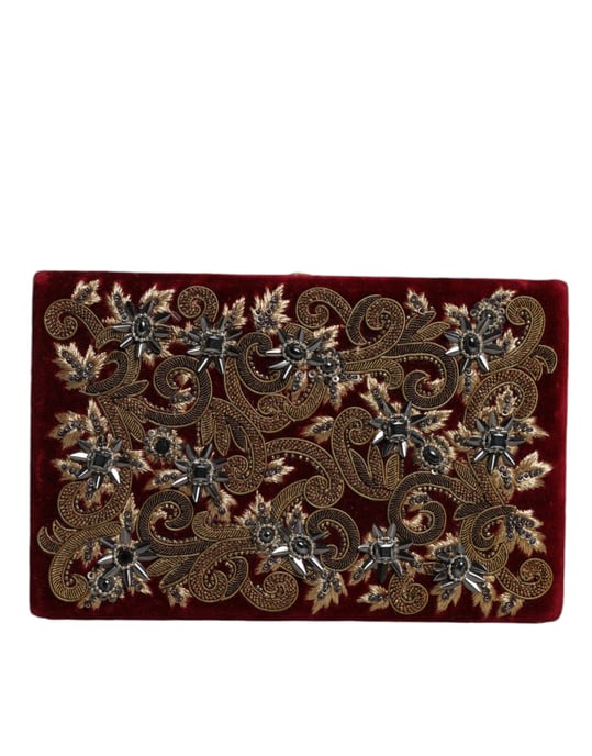 Rode Fluwelen Gouden Hoes Clutch Avondfeest Handtas - Image 1