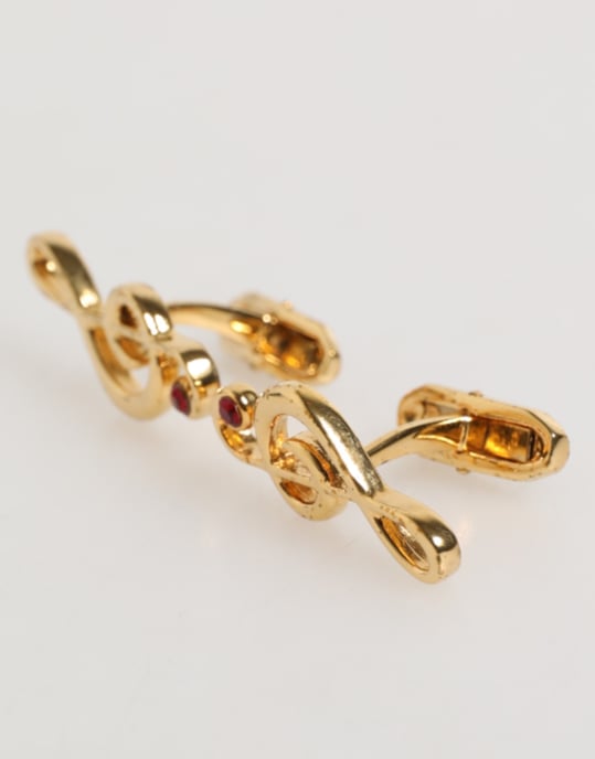 Guld Musik Not Metall Mässingsnål Herraccessoar Manschettknappar - Image 2