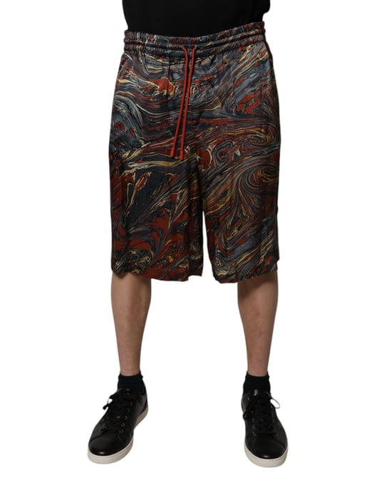 Marmorerade tryckshorts med dragsko - Image 1