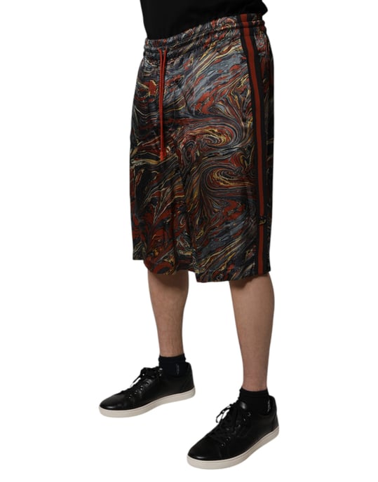 Marmorerade tryckshorts med dragsko - Image 3