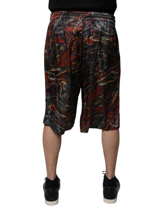 Marmorerade tryckshorts med dragsko - Image 4