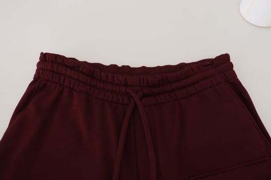 Fleecebyxor Burgunderröda Cargo Shorts - Image 5