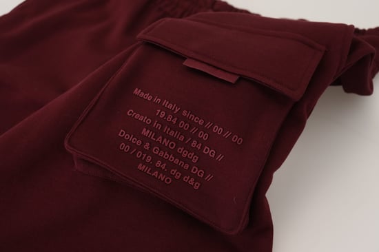 Fleecebyxor Burgunderröda Cargo Shorts - Image 6