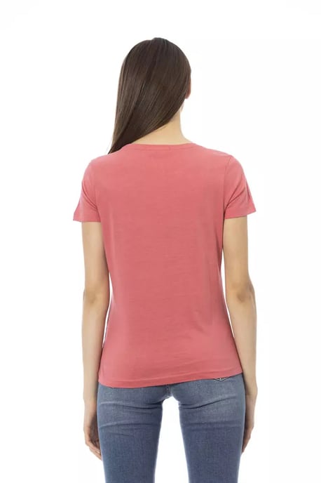 Blommig T-shirt med kort ärm och rund halsringning - Image 3