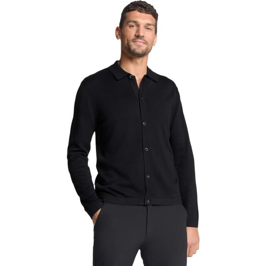 No Excess Pullover full button polo black - Image 2