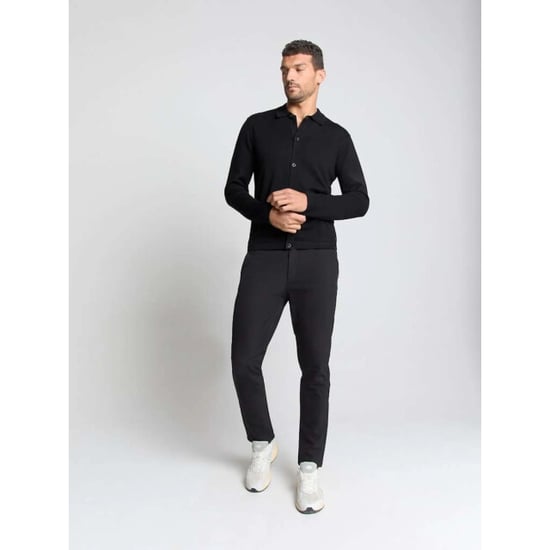 No Excess Pullover full button polo black - Image 3