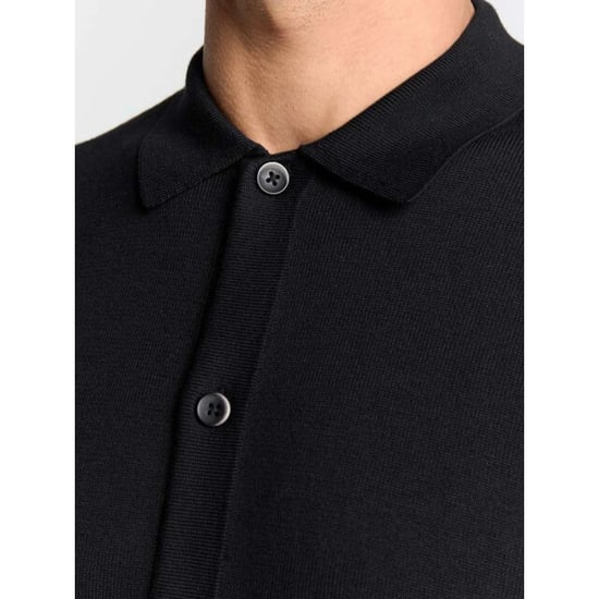 No Excess Pullover full button polo black - Image 5