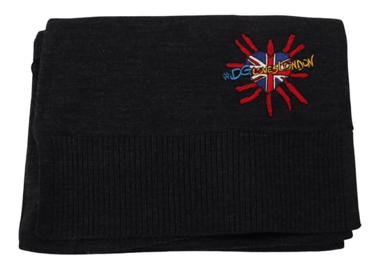 Black Sacred Heart #DGLovesLondon Wrap Scarf - Image 3