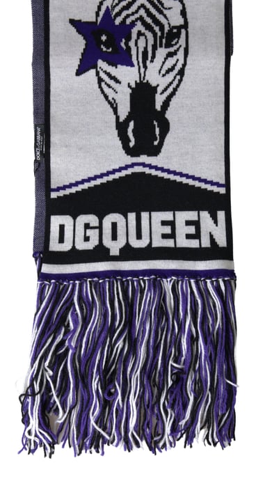 Multicolor Wool DG Queen Wrap Fringe Scarf - Image 2