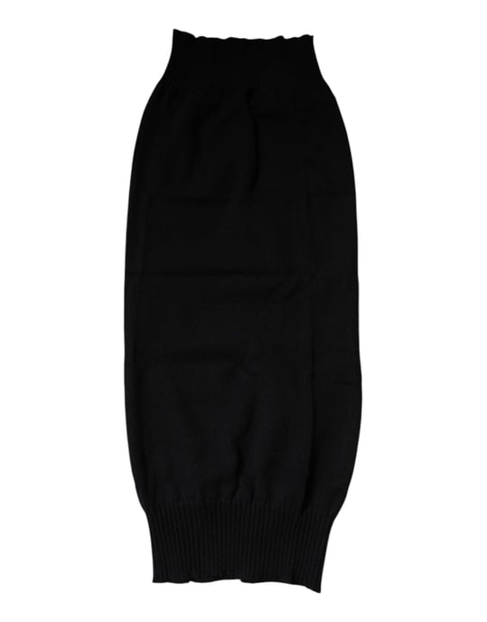 Zwarte Kasjmier Gebreide Neckerwarmer Foulard Sjaal - Image 1