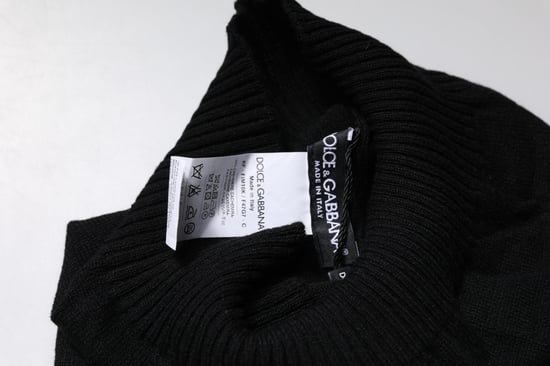 Zwarte Kasjmier Gebreide Neckerwarmer Foulard Sjaal - Image 4