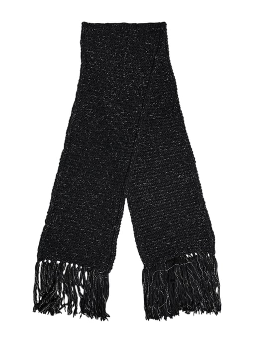 Svart Kashmir Halsvärmare Inslängd Sjal Scarf - Image 1