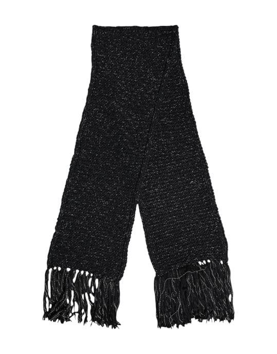 Svart Kashmir Halsvärmare Inslängd Sjal Scarf - Image 2