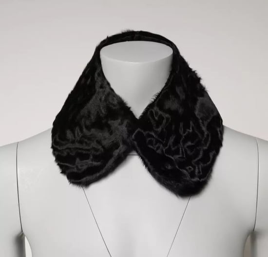 Black Lamb Fur Collar Women Neck Wrap Scarf - Image 5