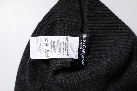 Svart Kasmir Stickad Halsvärmare Foulard Scarf - Image 4
