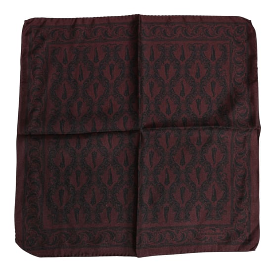 Maroon Black Printed Square Men Foulard Scarf - Image 2