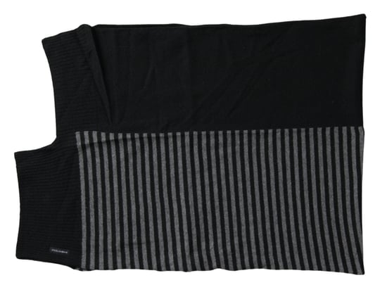 Zwarte Grijze Streep Wol Nekwrap Sjaal Schal - Image 2