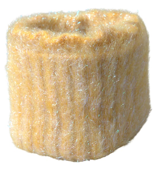 Yellow Polyester Mohair Fiber Neck Wrap Scarf - Image 1