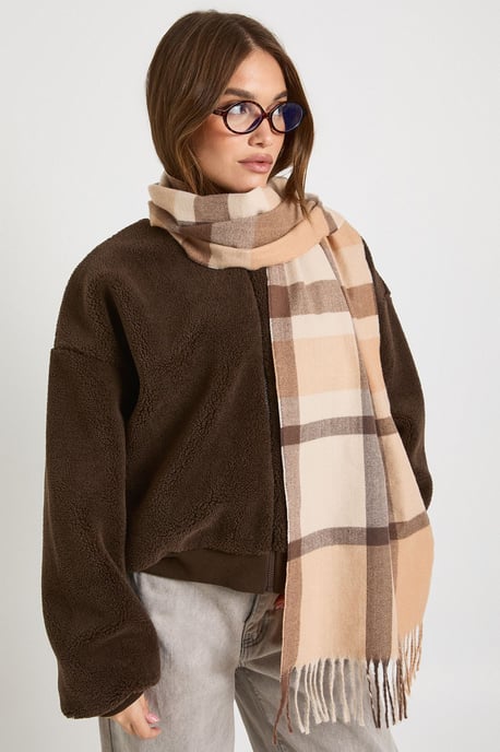 Check Lightweight Blanket Scarf - Image 1