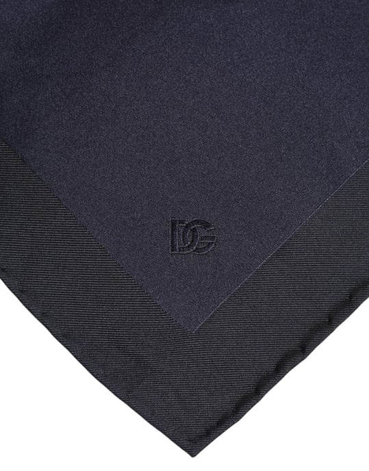 Mörkblå Silkesfyrkantig Herrfoulardscarf - Image 3