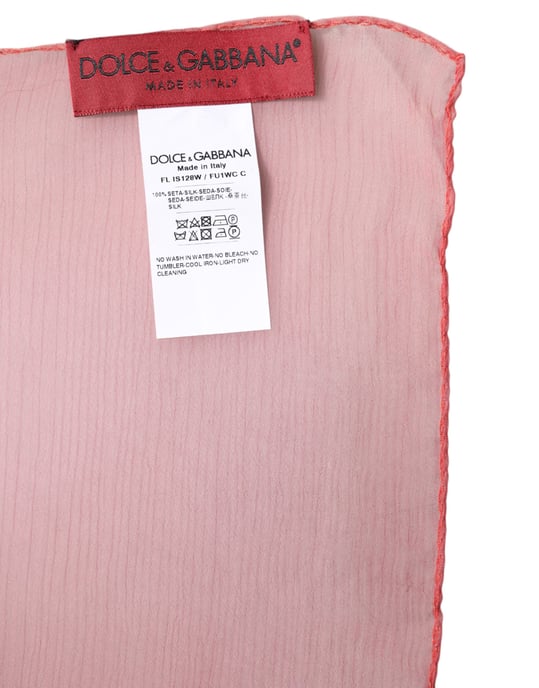 Roze Zijde Rechthoekige Vrouwen Wanddoek Sjaal - Image 5