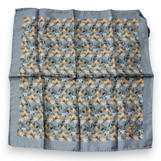 Grå Apelsiner Silkesfyrkantig Näsklippduk Scarf - Image 2