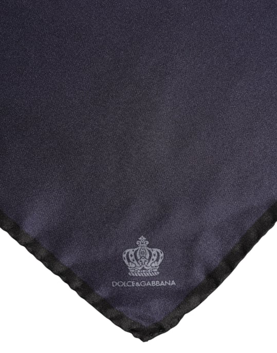 Blå DG Crown Silkesfyrkantig Herrsjal - Image 4
