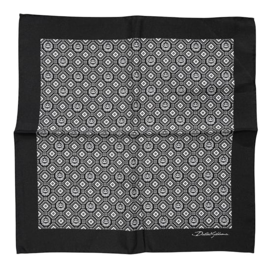 Svartvit mönstrad fyrkantig foulardscarf - Image 2