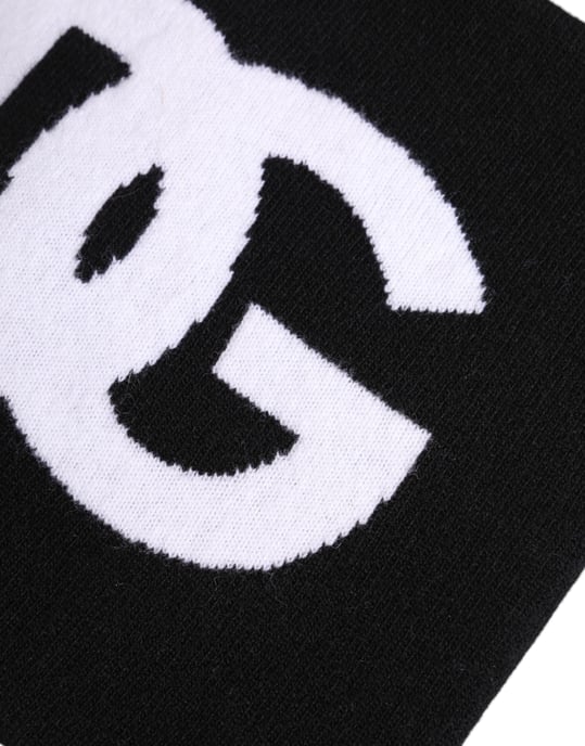 Svart Vitt Logotryck Stickad Halsvärmare Scarf - Image 3