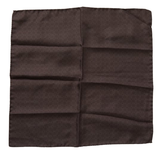 Bruine Geprinte Zijden Vierkante Zakdoek Sjaal - Image 1