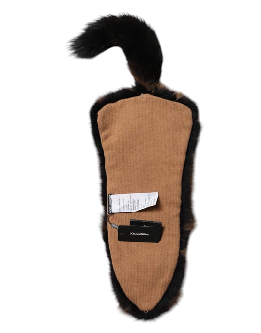 Bruine Rood Vos Bont Nek Cashmere Warmer Sjaal - Image 5