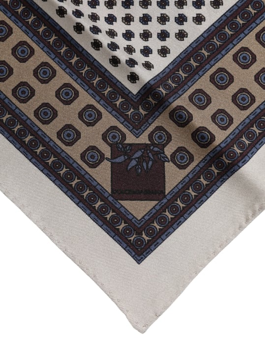 Multicolor Patterned Square Men Foulard Scarf - Image 3