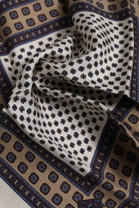 Multicolor Patterned Square Men Foulard Scarf - Image 4