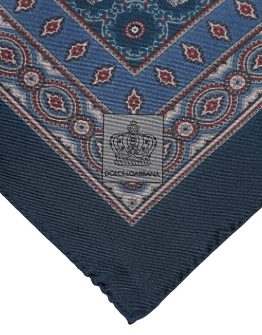 Blåtryckt sidenfoulard för män - Image 3