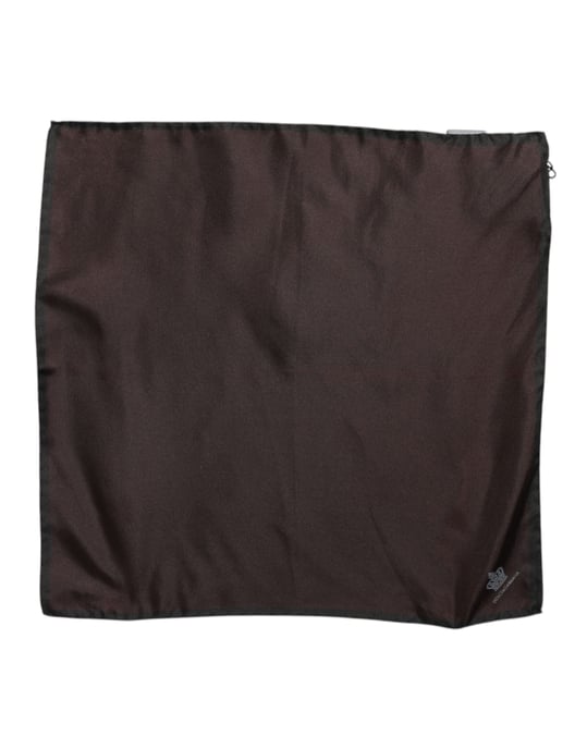 Bruine DG Crown Zijde Vierkante Mannen Foulard Sjaal - Image 1