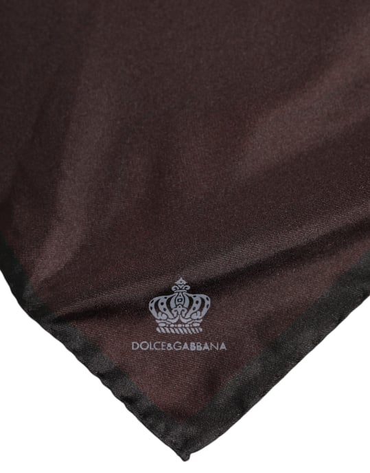 Bruine DG Crown Zijde Vierkante Mannen Foulard Sjaal - Image 2