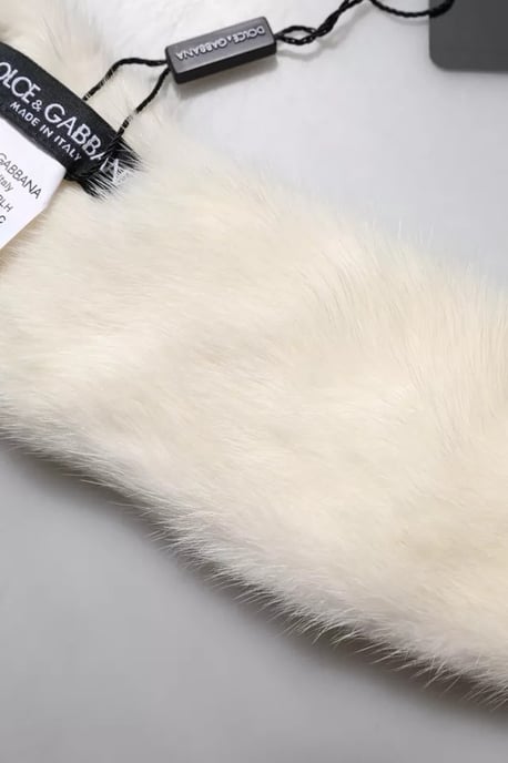 White Mink Fur Collar Women Neck Wrap Scarf - Image 2