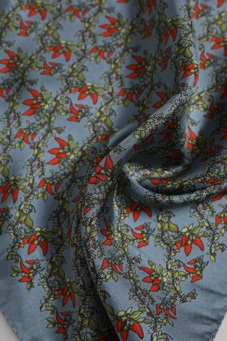 Grå Chilis Silkesfyrkantig Herr Foulard Scarf - Image 3