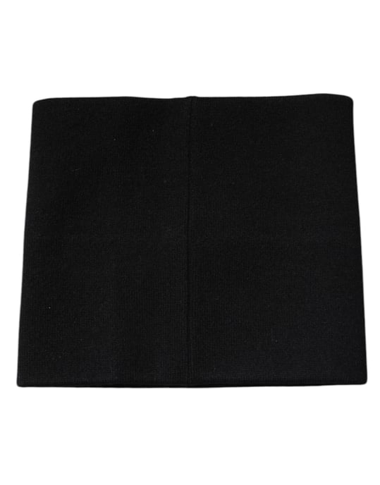 Zwarte Kasjmier Gebreide Vierkante Zakdoek Sjaal - Image 3